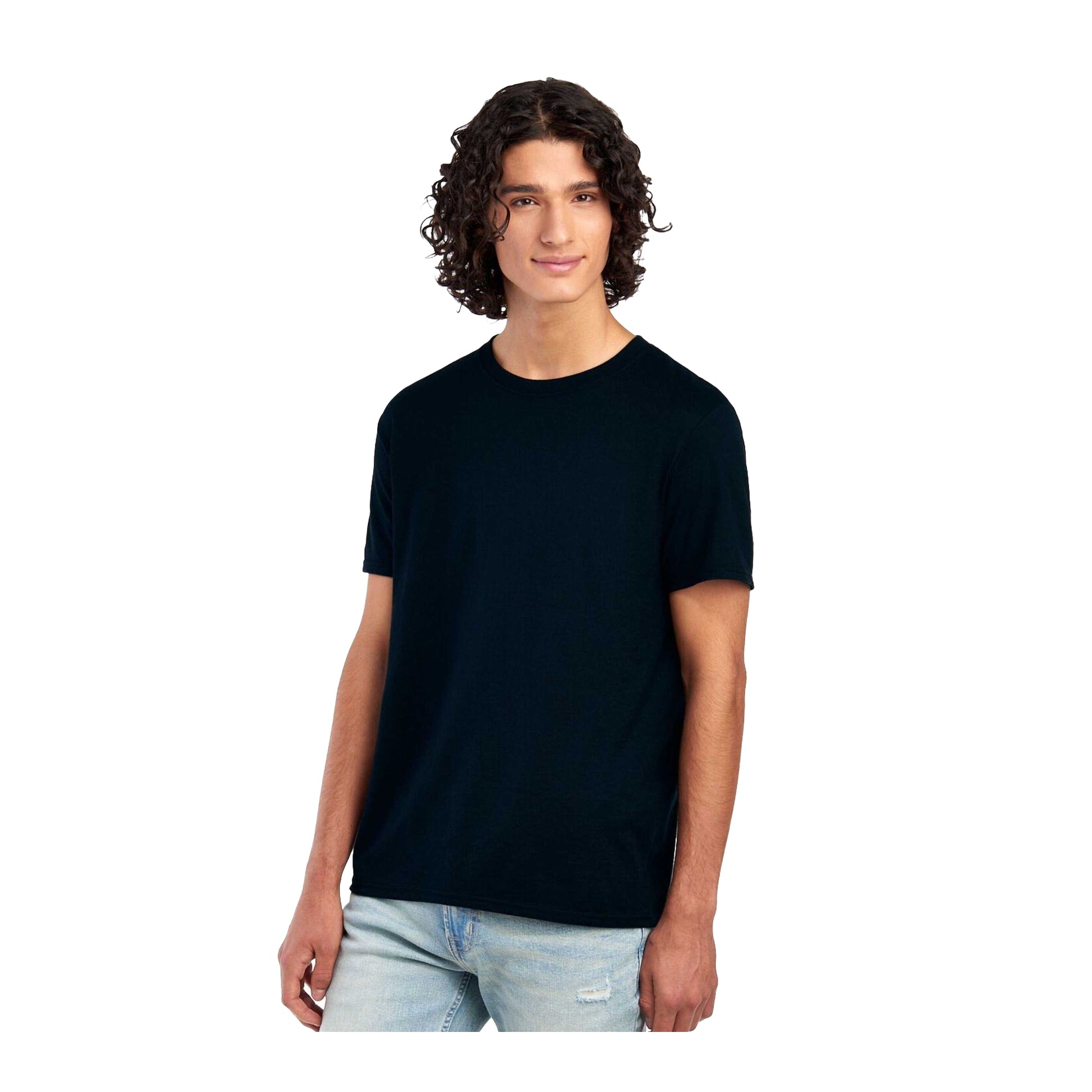 Black - Side - Jerzees Mens Essential Cotton T-Shirt