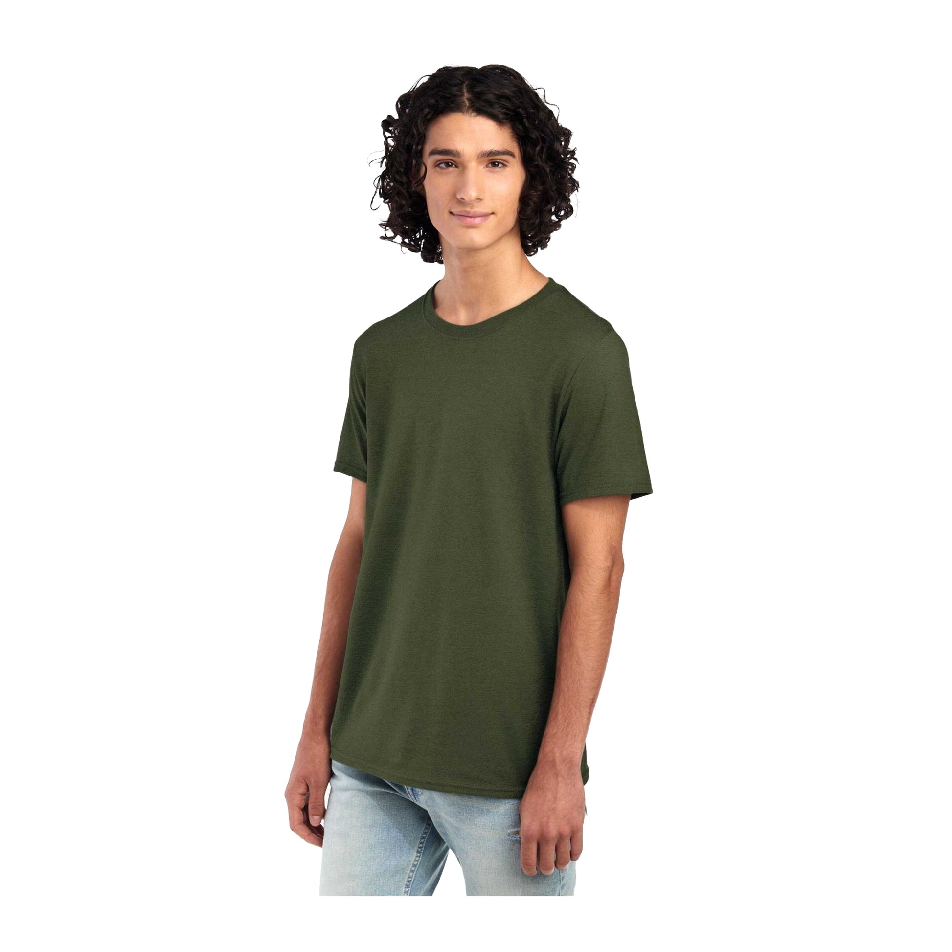 Military Green - Side - Jerzees Mens Essential Cotton T-Shirt