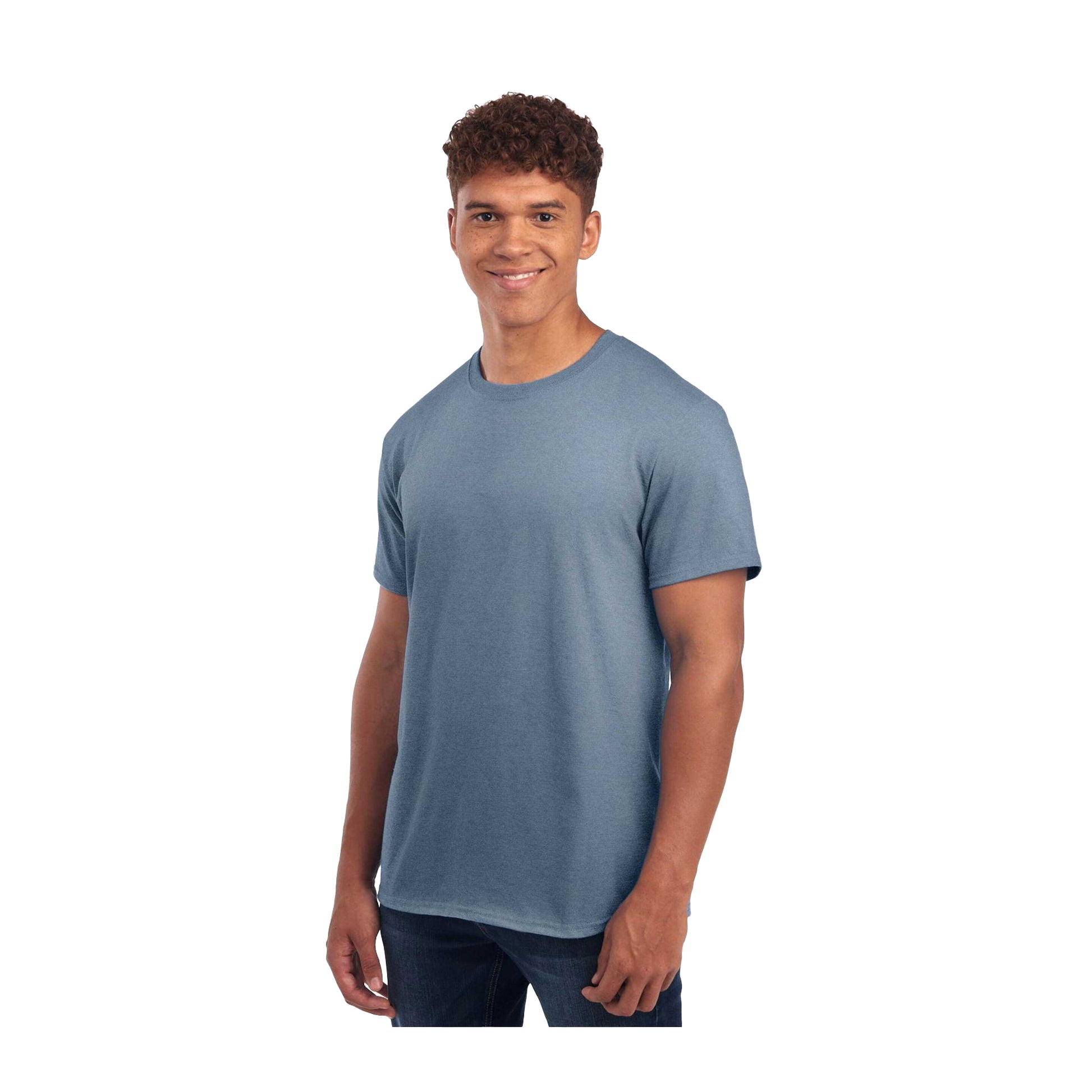 Mineral Blue - Side - Jerzees Mens Essential Cotton T-Shirt