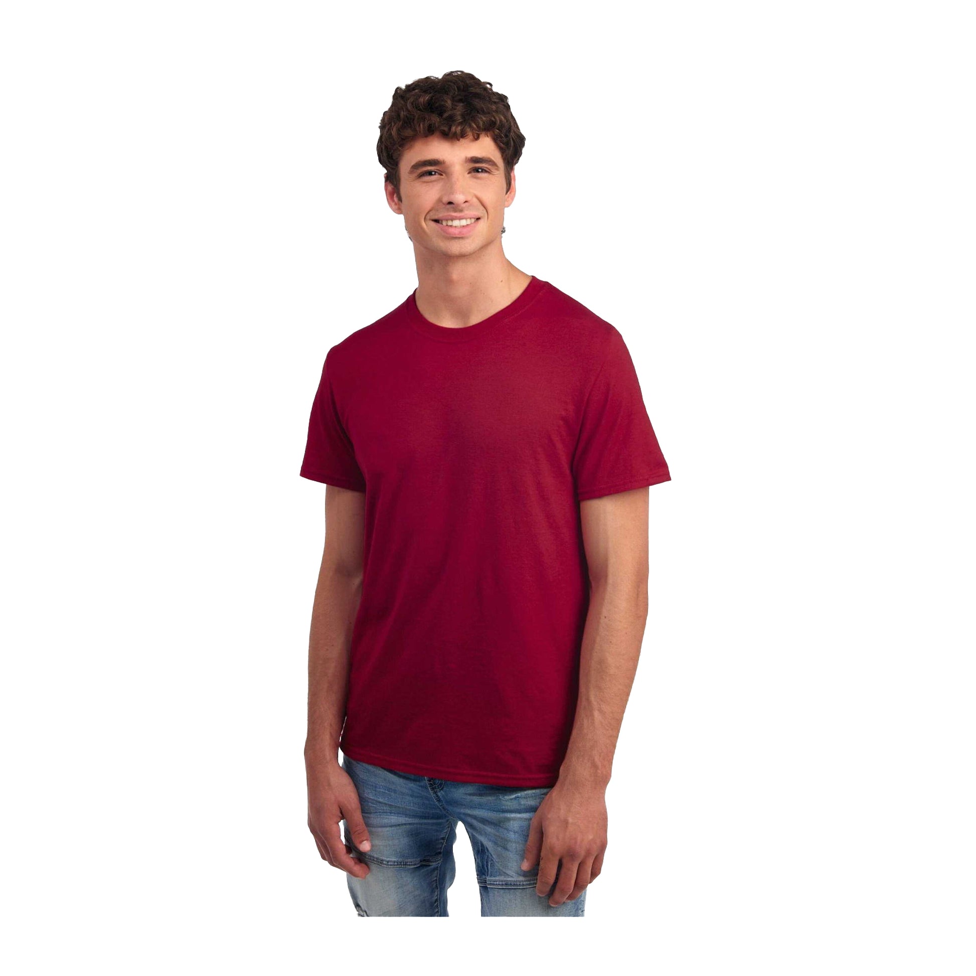 Cardinal - Side - Jerzees Mens Essential Cotton T-Shirt