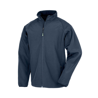 Navy - Front - Result Recycled Childrens-Kids 2 Layer Printable Soft Shell Jacket