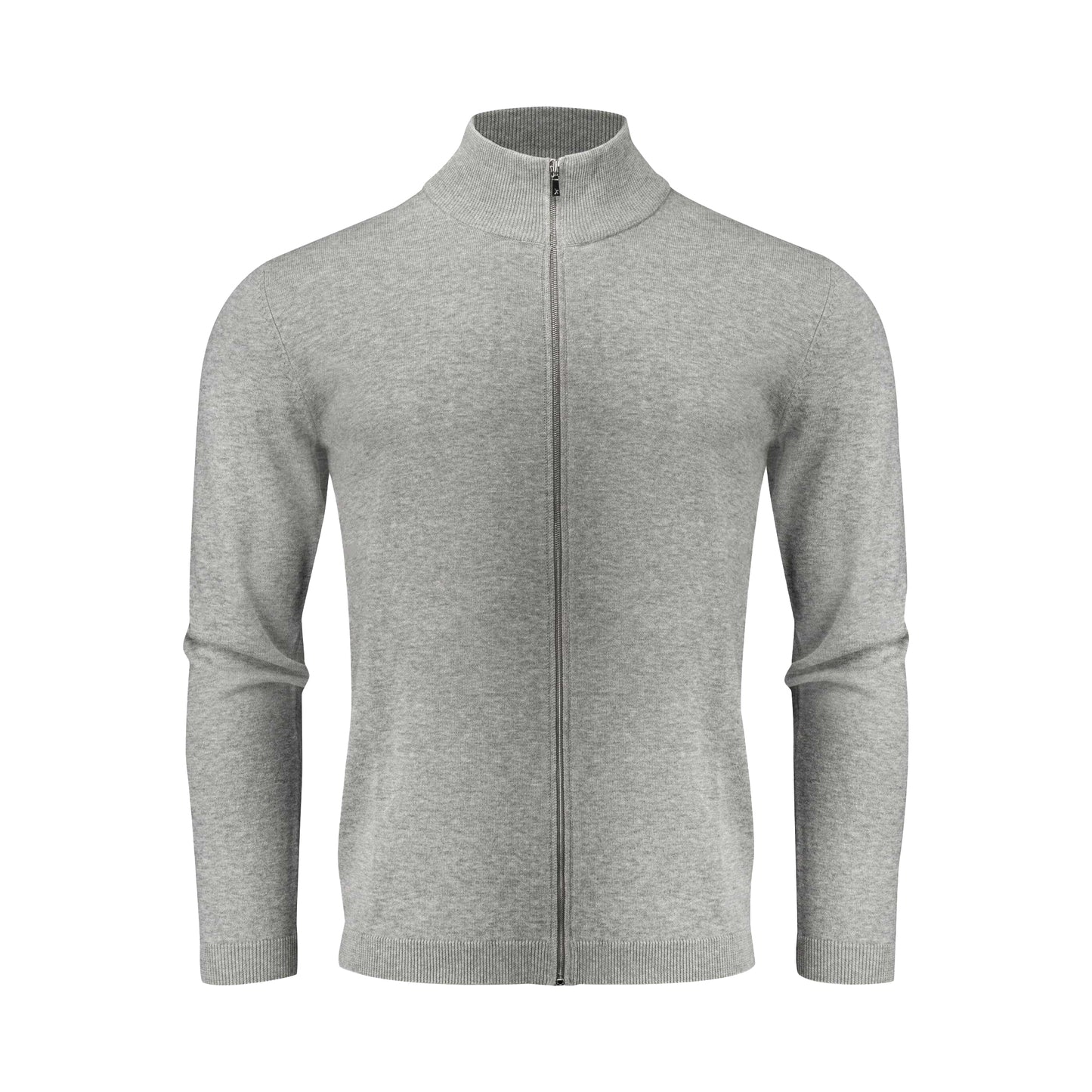 Grey Melange - Front - James Harvest Mens Ashland Knitted Cardigan