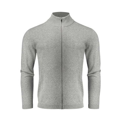 Grey Melange - Front - James Harvest Mens Ashland Knitted Cardigan