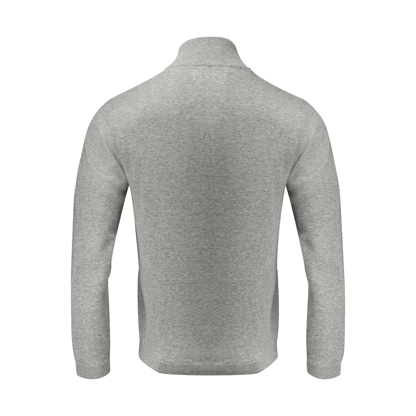 Grey Melange - Back - James Harvest Mens Ashland Knitted Cardigan