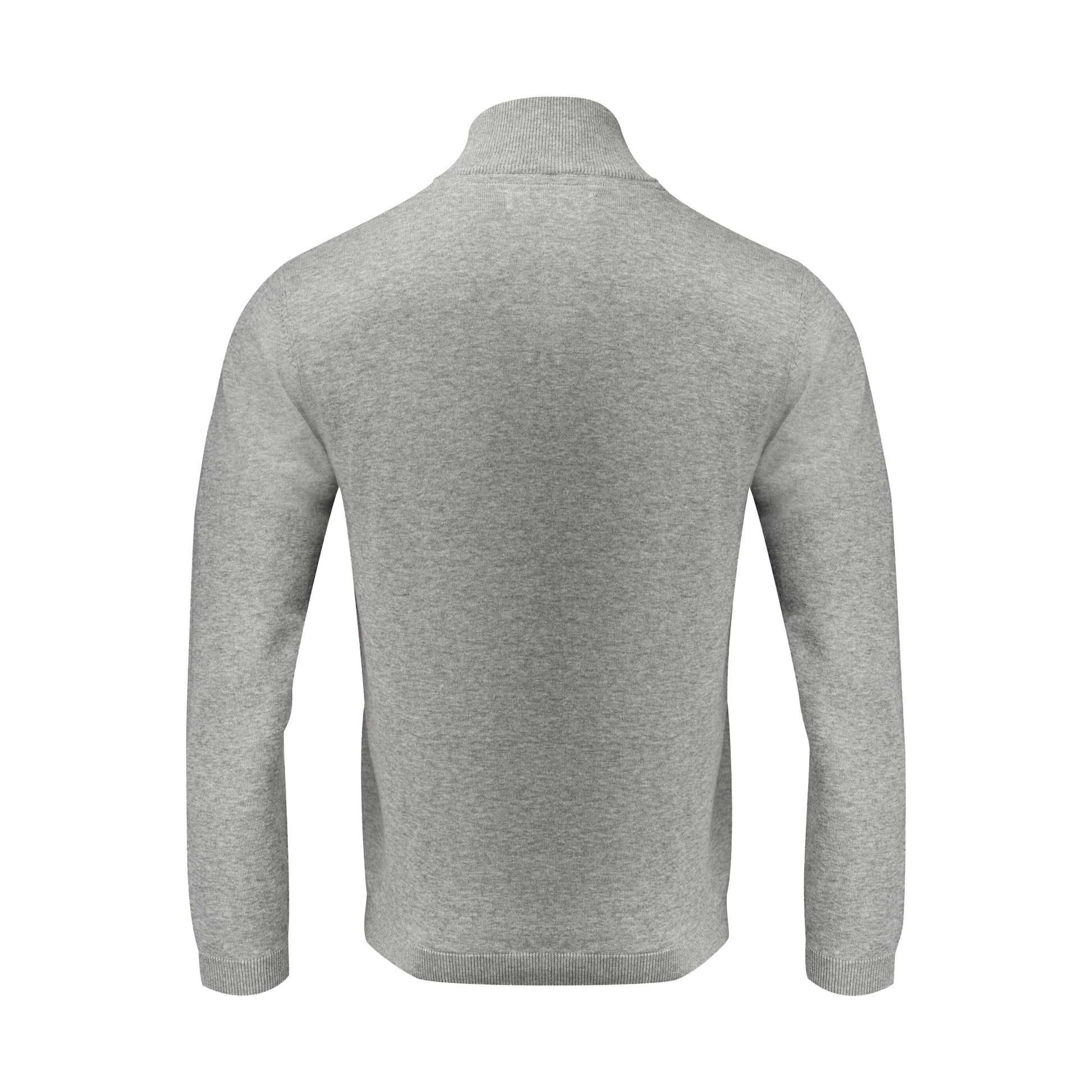Grey Melange - Back - James Harvest Mens Ashland Knitted Cardigan