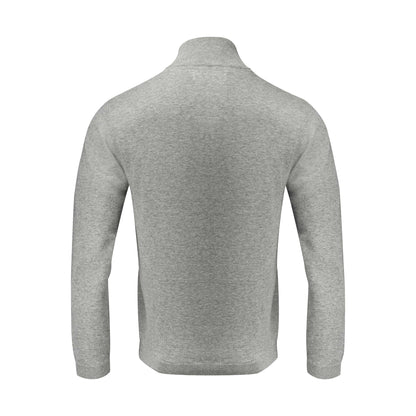 Grey Melange - Back - James Harvest Mens Ashland Knitted Cardigan