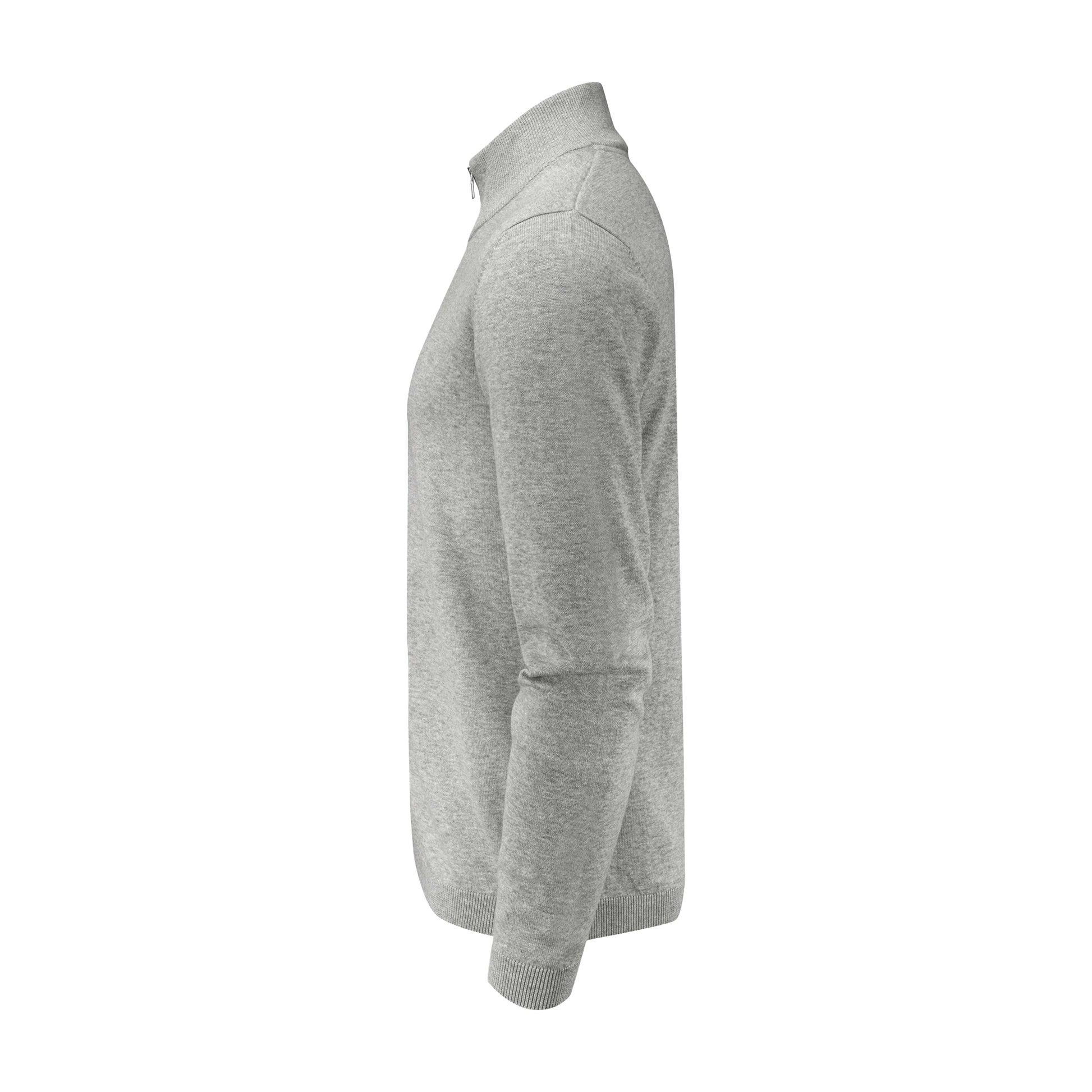 Grey Melange - Side - James Harvest Mens Ashland Knitted Cardigan