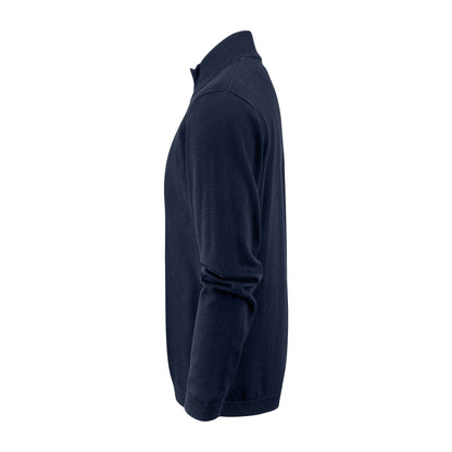 Navy - Side - James Harvest Mens Ashland Knitted Cardigan