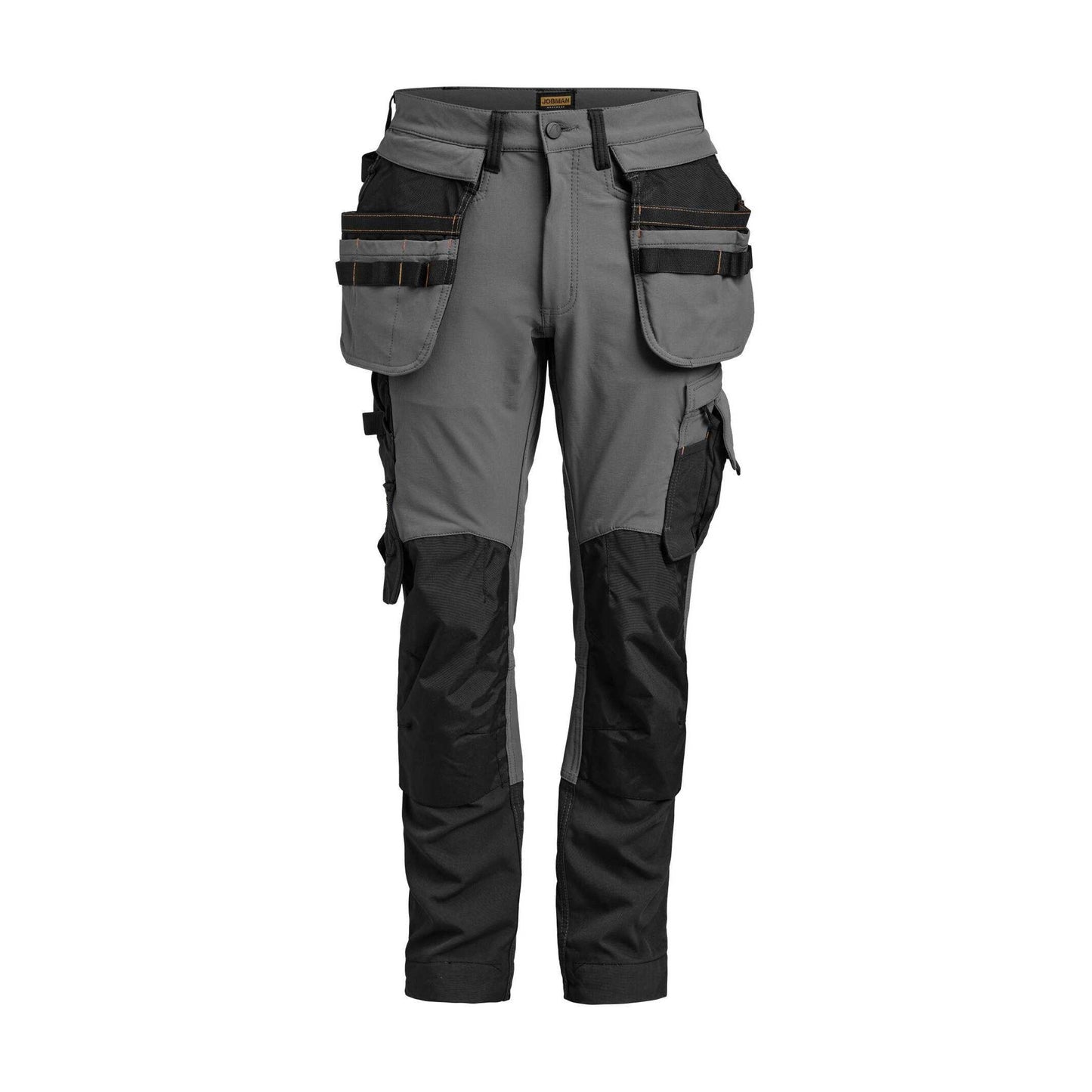 Dark Grey-Black - Front - Jobman Mens Craftsman 4 Way Stretch Trousers
