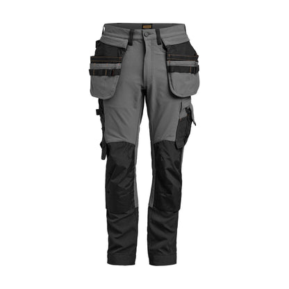 Dark Grey-Black - Front - Jobman Mens Craftsman 4 Way Stretch Trousers