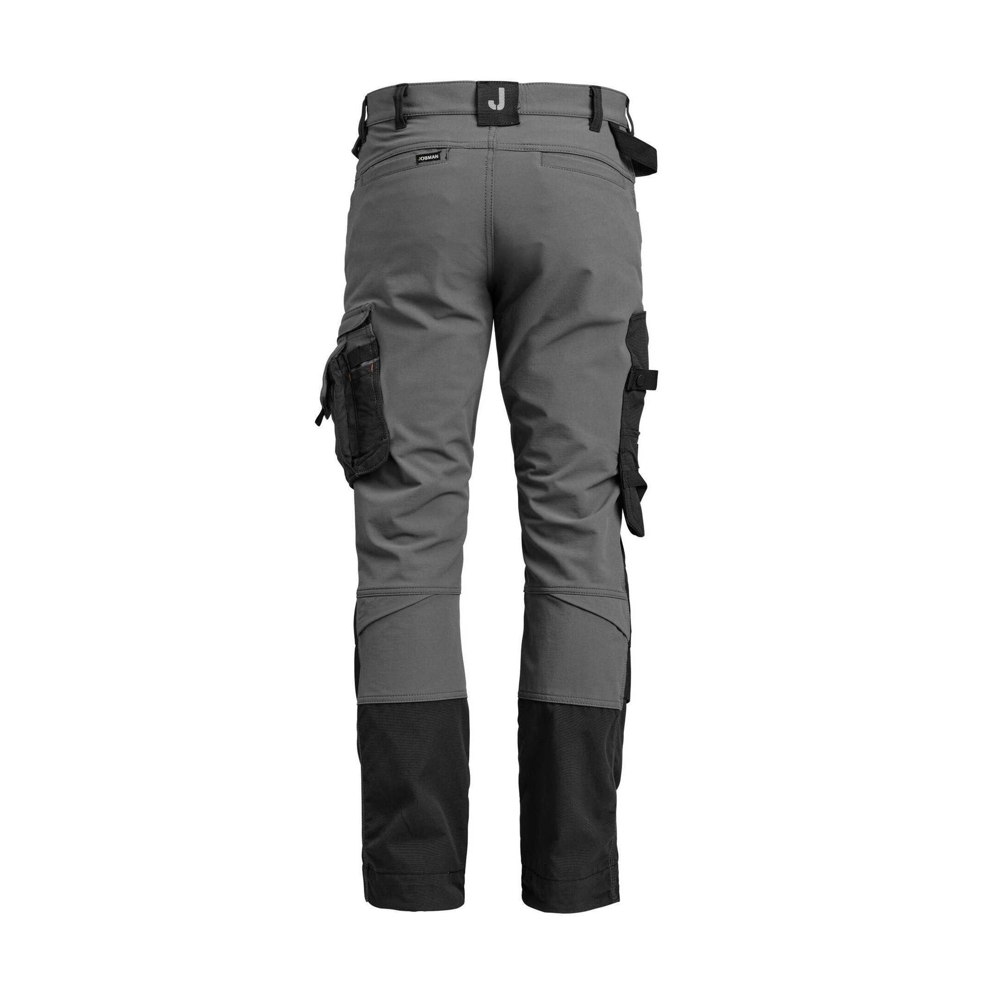Dark Grey-Black - Back - Jobman Mens Craftsman 4 Way Stretch Trousers