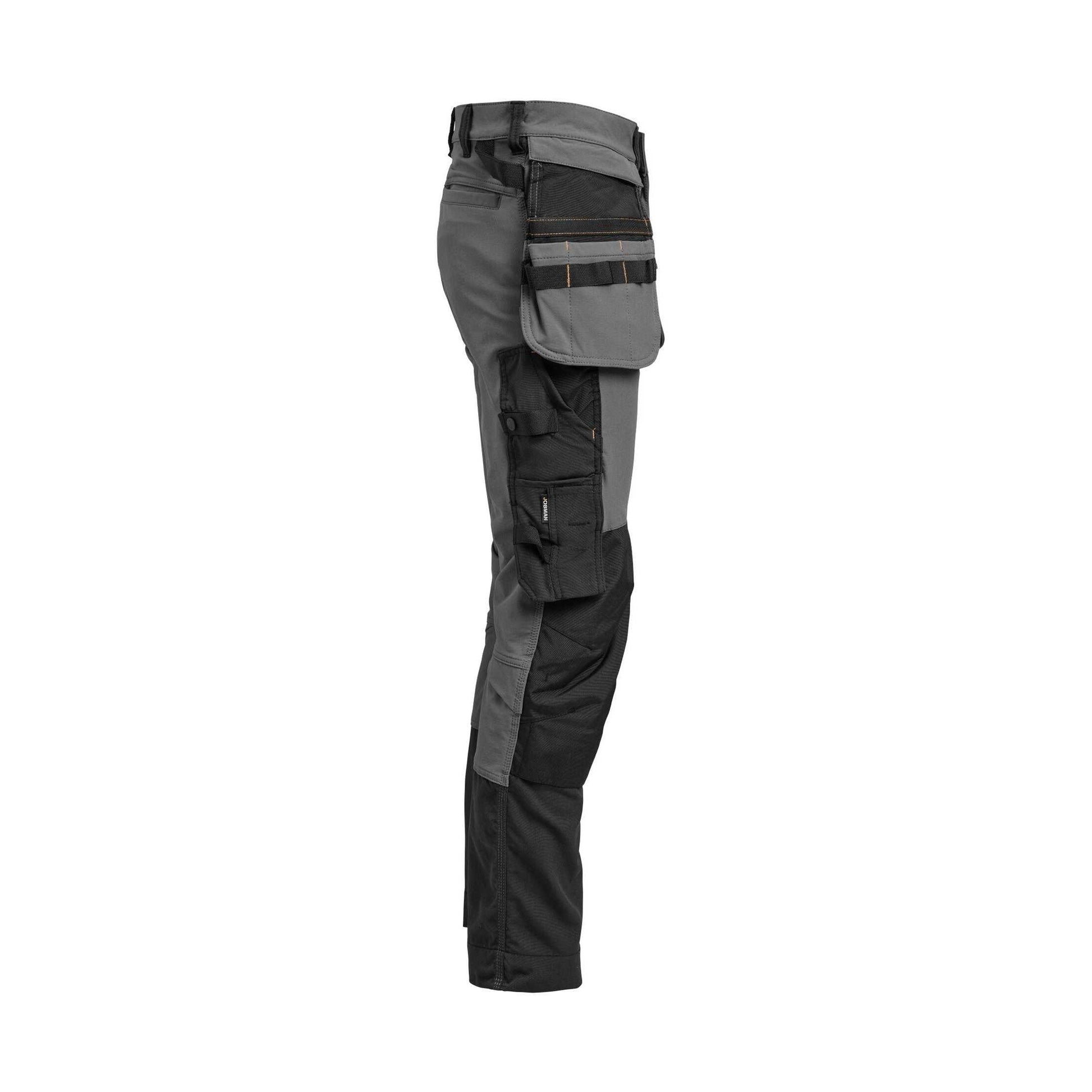 Dark Grey-Black - Side - Jobman Mens Craftsman 4 Way Stretch Trousers