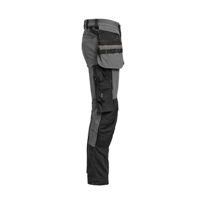 Dark Grey-Black - Side - Jobman Mens Craftsman 4 Way Stretch Trousers
