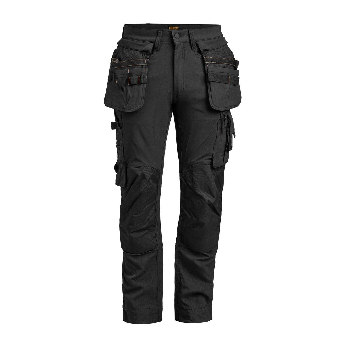 Black - Front - Jobman Mens Craftsman 4 Way Stretch Trousers