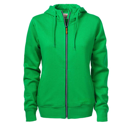 Fresh Green - Front - Printer Womens-Ladies Overhead Full Zip Hoodie