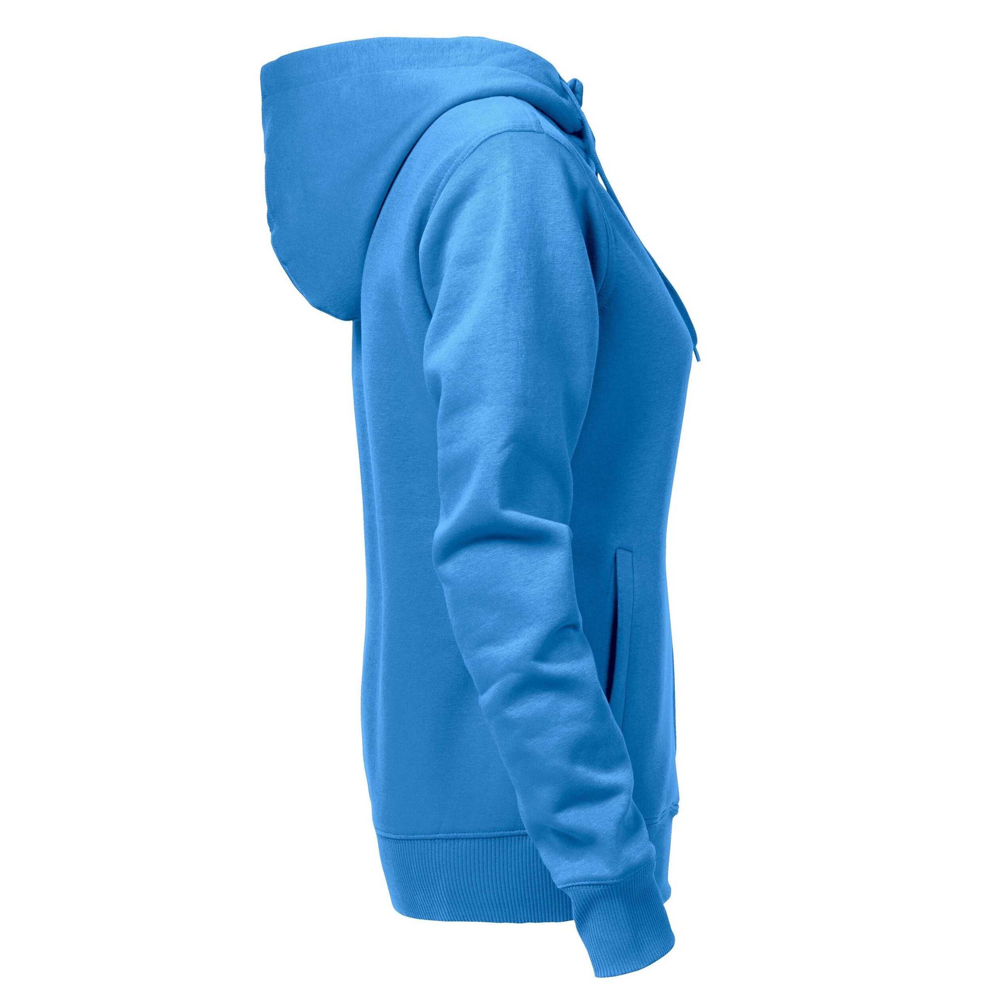 Ocean Blue - Side - Printer Womens-Ladies Overhead Full Zip Hoodie