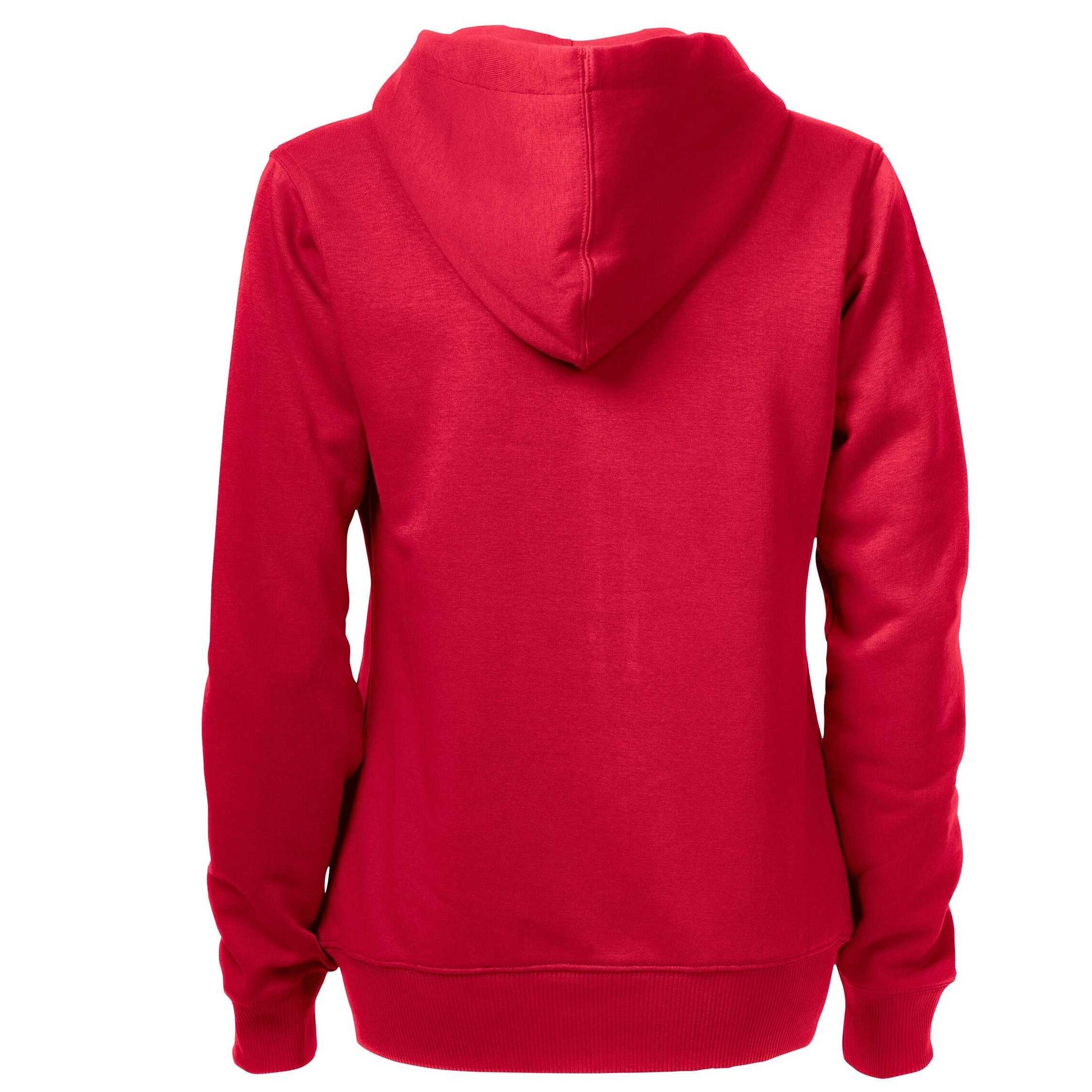 Red - Back - Printer Womens-Ladies Overhead Full Zip Hoodie