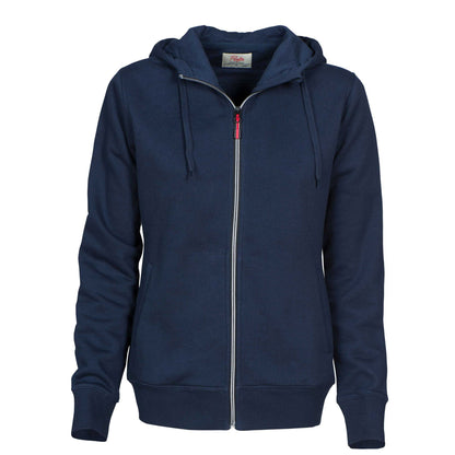 Navy - Front - Printer Womens-Ladies Overhead Full Zip Hoodie