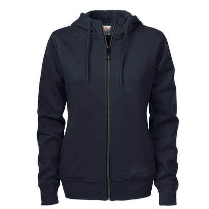 Dark Navy - Front - Printer Womens-Ladies Overhead Full Zip Hoodie