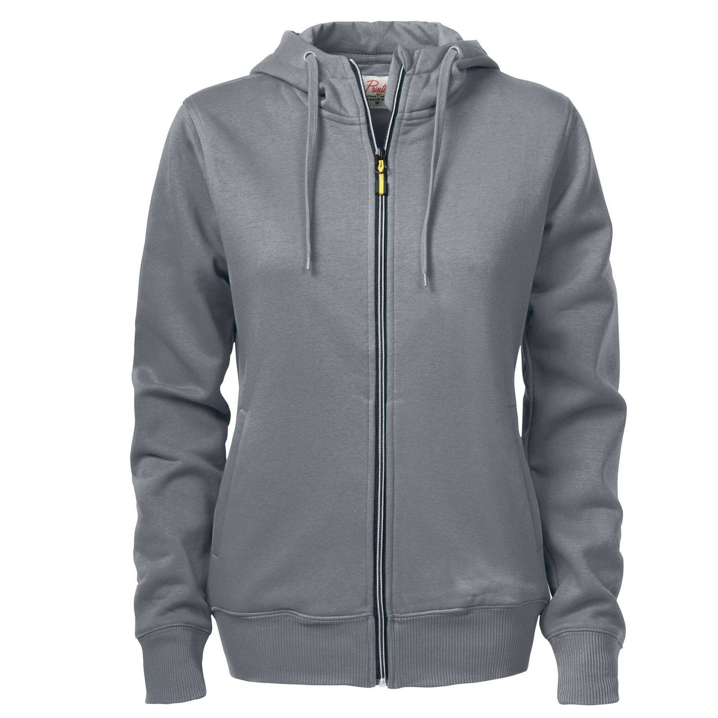 Steel Grey - Front - Printer Womens-Ladies Overhead Full Zip Hoodie