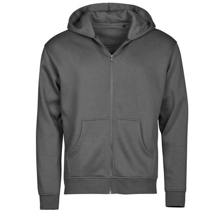 Powder Grey - Front - Tee Jays Unisex Adult Urban Hooded Full Zip Hoodie