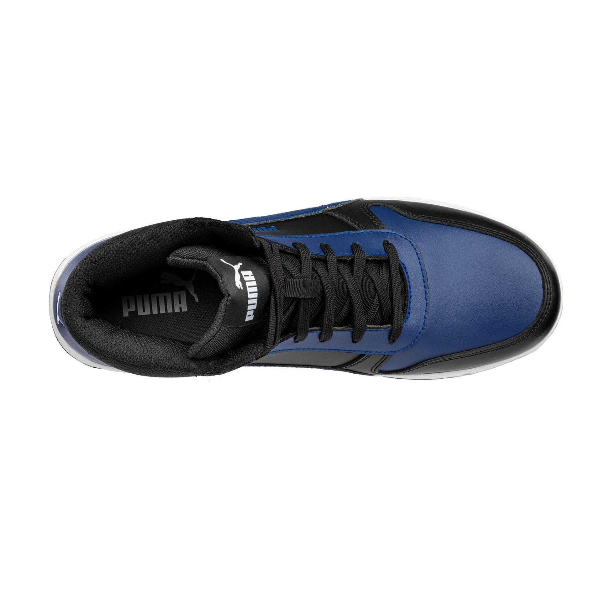 Blue-Black - Side - Puma Safety Unisex Adult Frontcourt Leather Mid Cut Safety Shoes