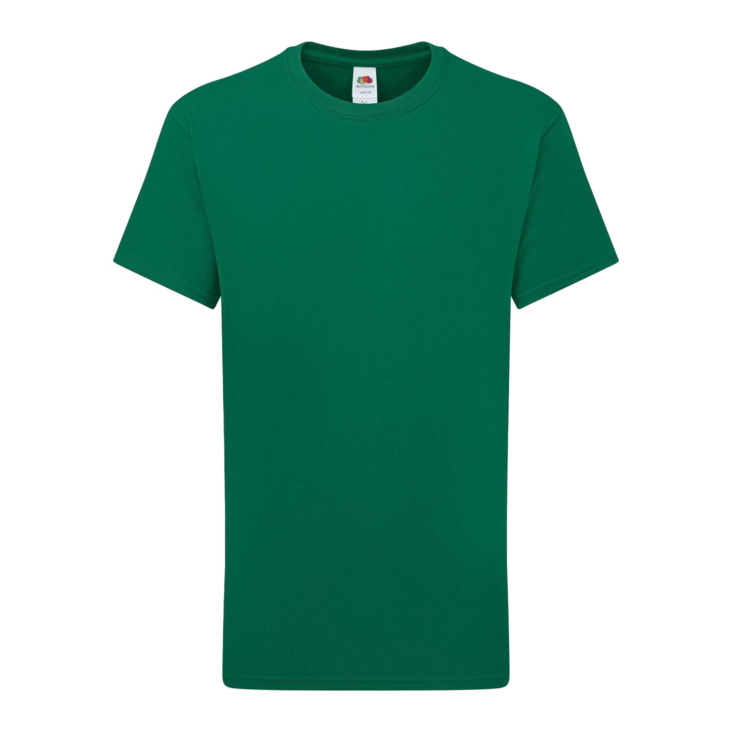 College Green - Front - Fruit of the Loom Childrens-Kids Iconic 195 T-Shirt