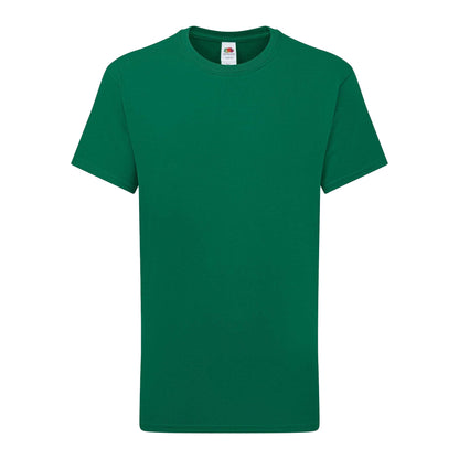 College Green - Front - Fruit of the Loom Childrens-Kids Iconic 195 T-Shirt
