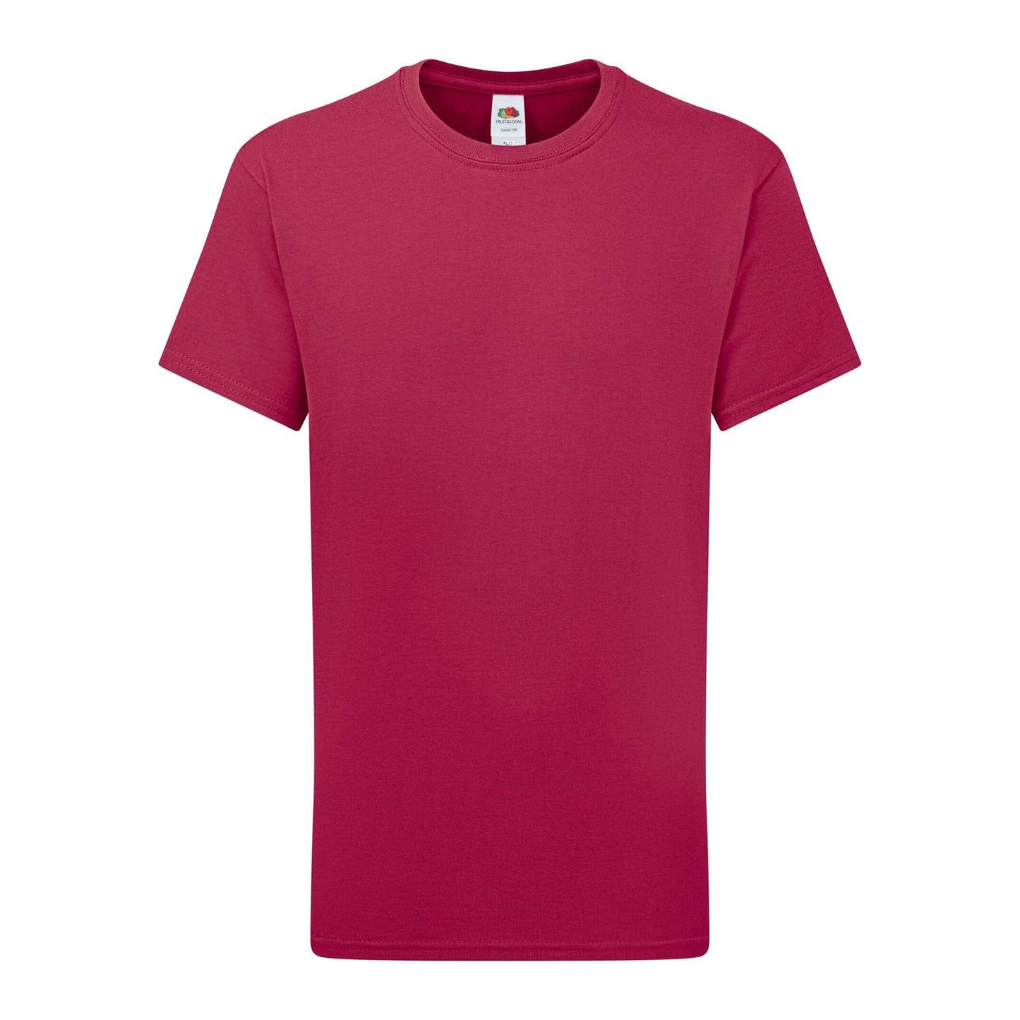 Cranberry - Front - Fruit of the Loom Childrens-Kids Iconic 195 T-Shirt