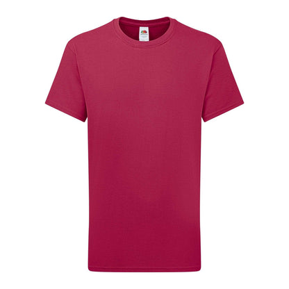 Cranberry - Front - Fruit of the Loom Childrens-Kids Iconic 195 T-Shirt