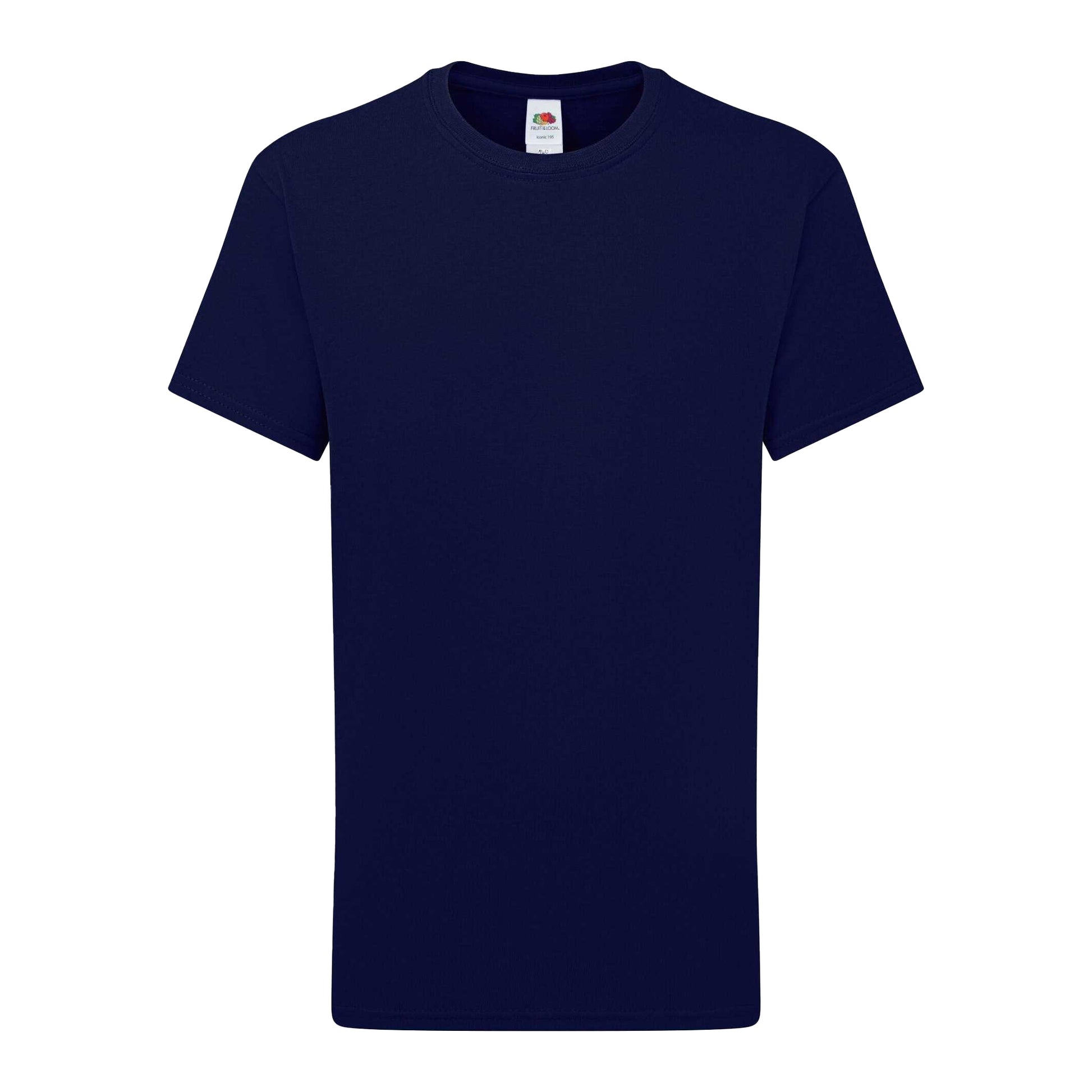 Deep Navy - Front - Fruit of the Loom Childrens-Kids Iconic 195 T-Shirt