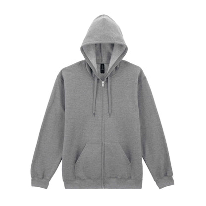 Sport Grey - Front - Gildan Unisex Adult Fleece Midweight Full Zip Hoodie
