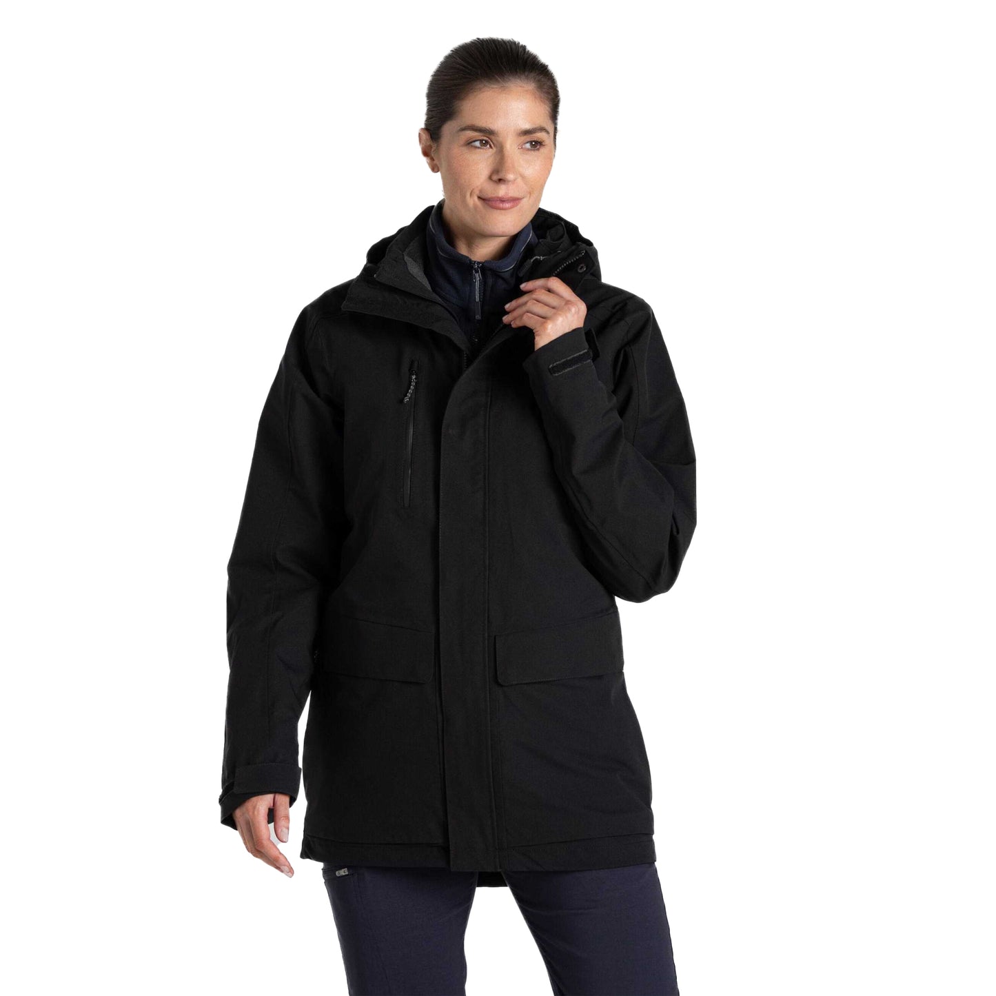 Black - Side - Craghoppers Expert Unisex Adult Kiwi Pro 3 in 1 Stretch Jacket