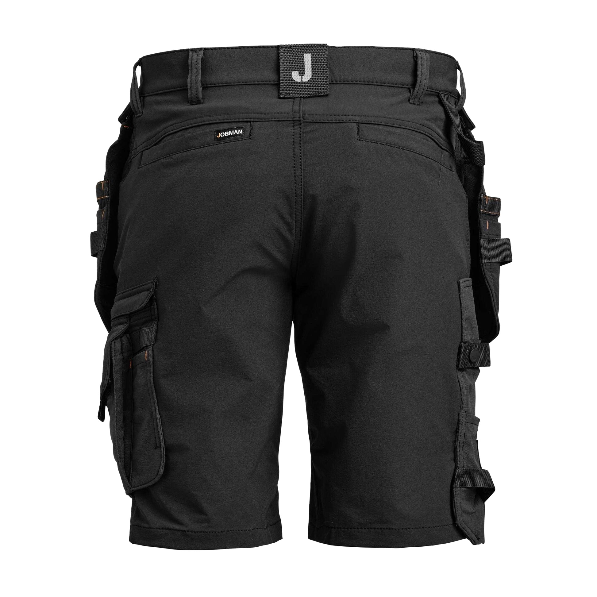 Black - Back - Jobman Mens Craftsman 4 Way Stretch Shorts