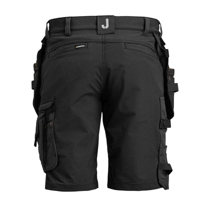 Black - Back - Jobman Mens Craftsman 4 Way Stretch Shorts