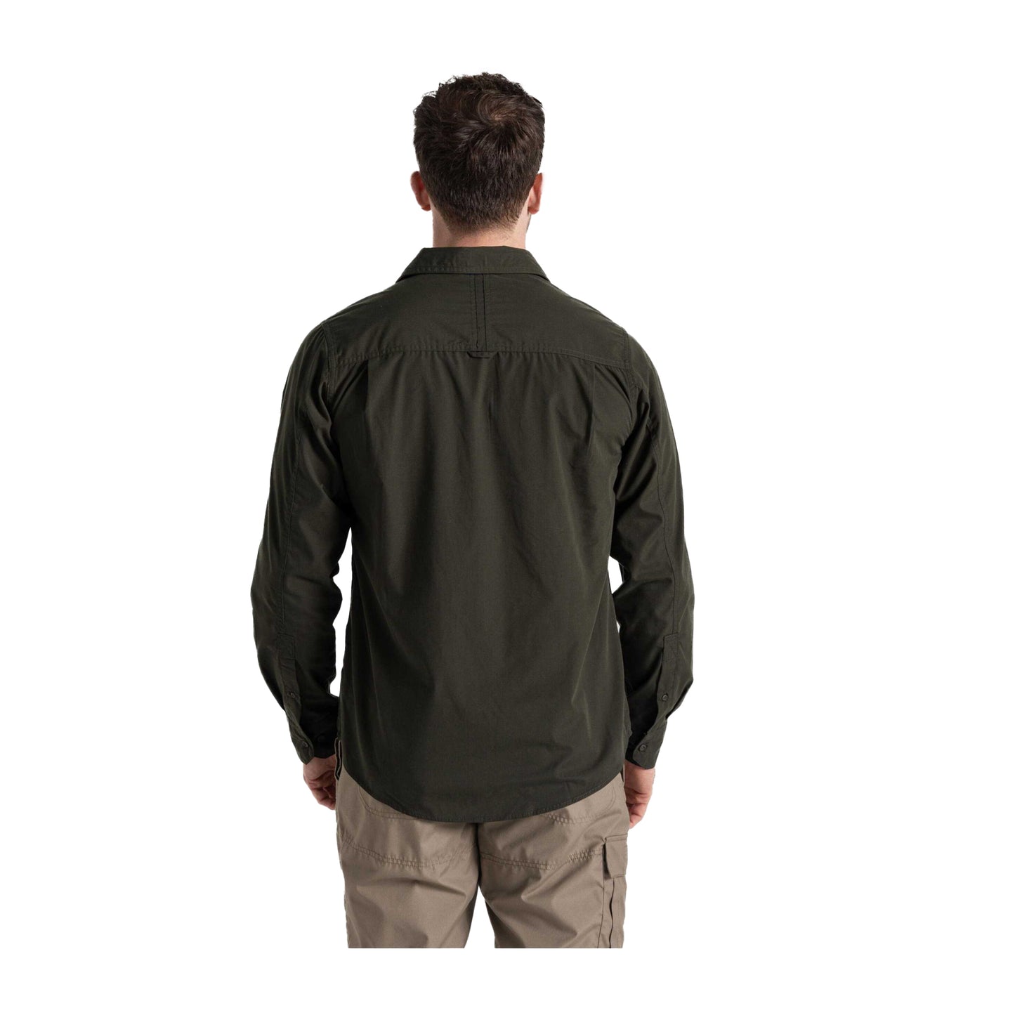 Dark Cedar Green - Back - Craghoppers Expert Mens Kiwi Long-Sleeved Shirt