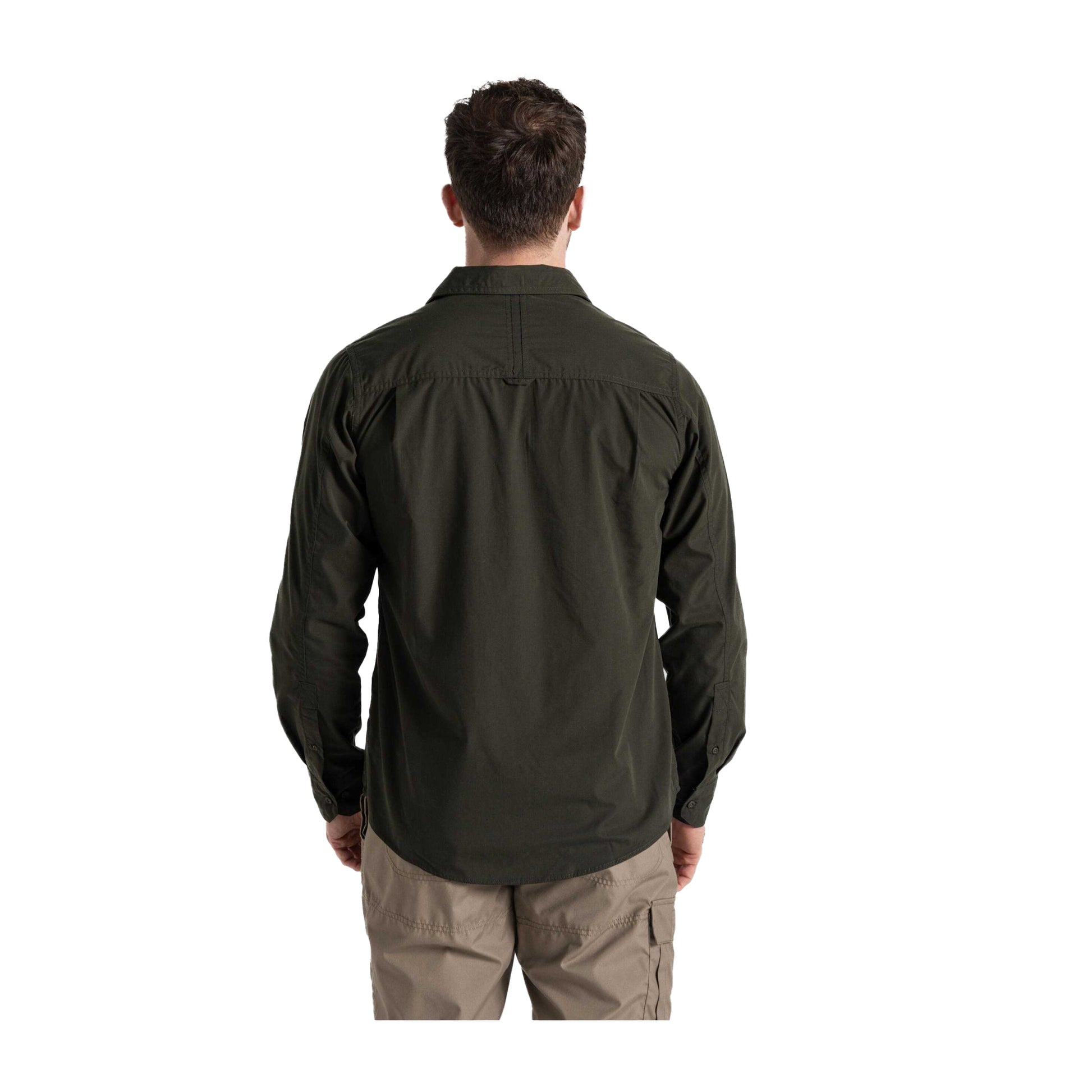 Dark Cedar Green - Back - Craghoppers Expert Mens Kiwi Long-Sleeved Shirt