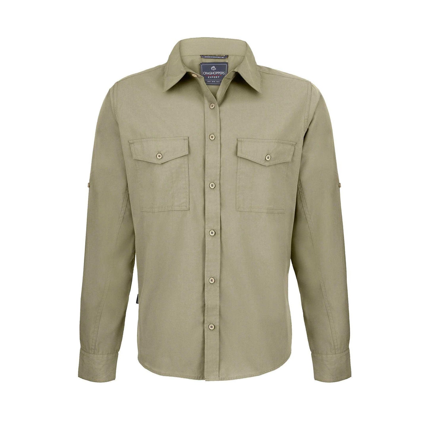 Pebble - Front - Craghoppers Expert Mens Kiwi Long-Sleeved Shirt