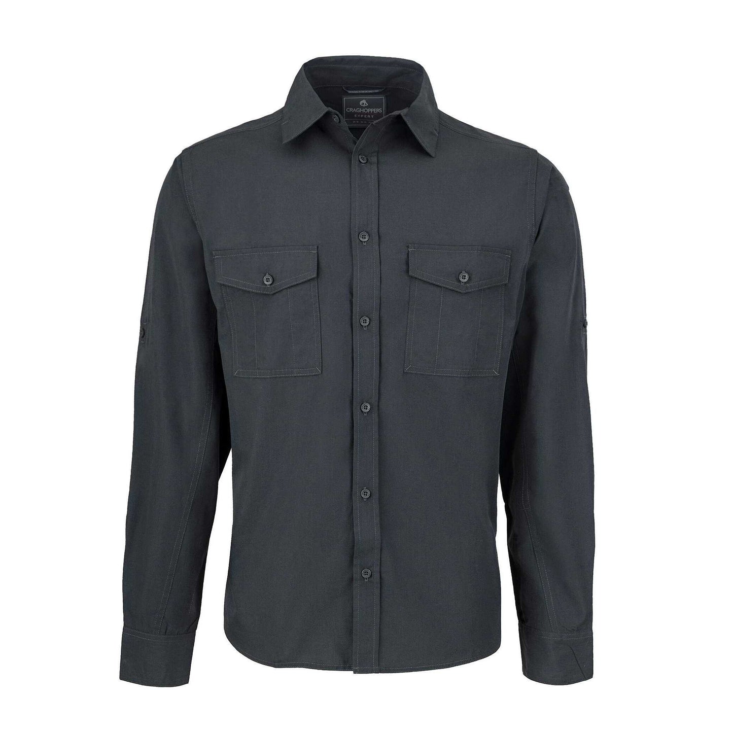Carbon Grey - Front - Craghoppers Expert Mens Kiwi Long-Sleeved Shirt