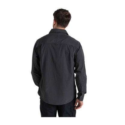 Carbon Grey - Back - Craghoppers Expert Mens Kiwi Long-Sleeved Shirt