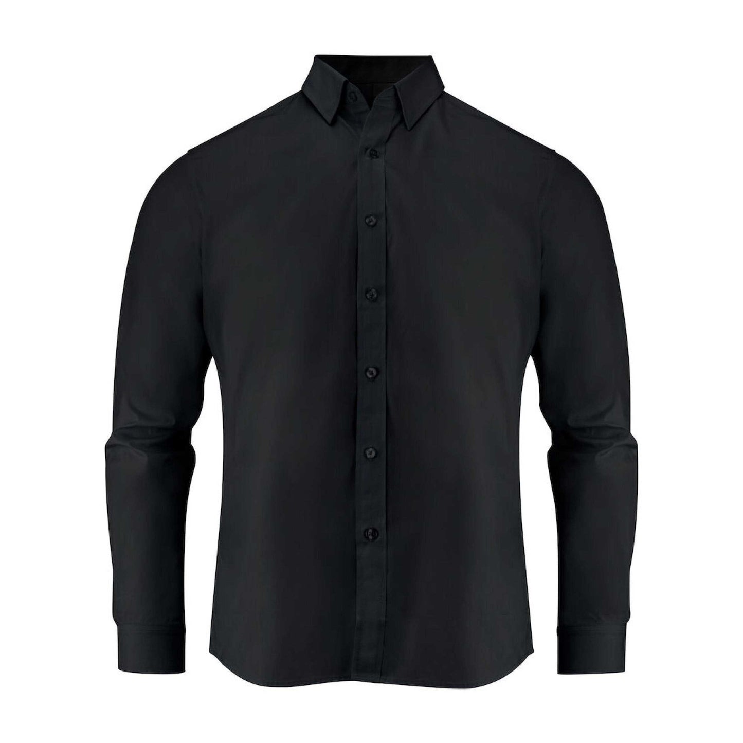 Black - Front - James Harvest Mens Acton Business Shirt
