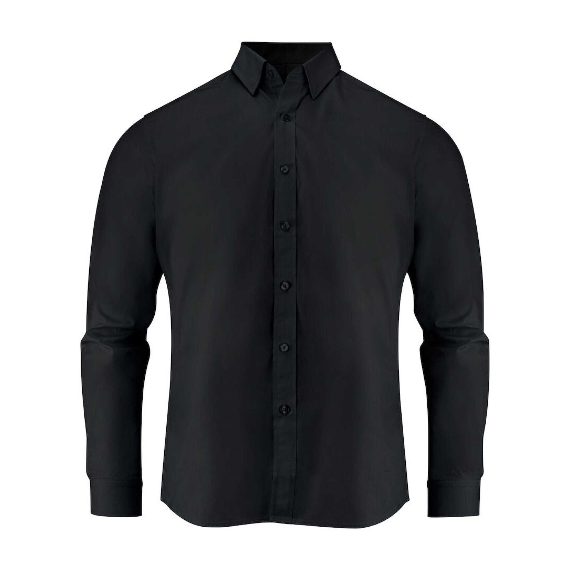 Black - Front - James Harvest Mens Acton Business Shirt