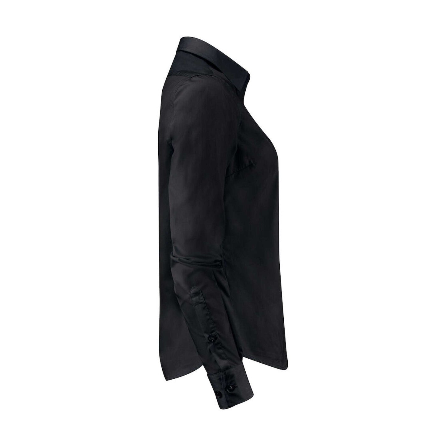 Black - Side - James Harvest Womens-Ladies Acton Shirt