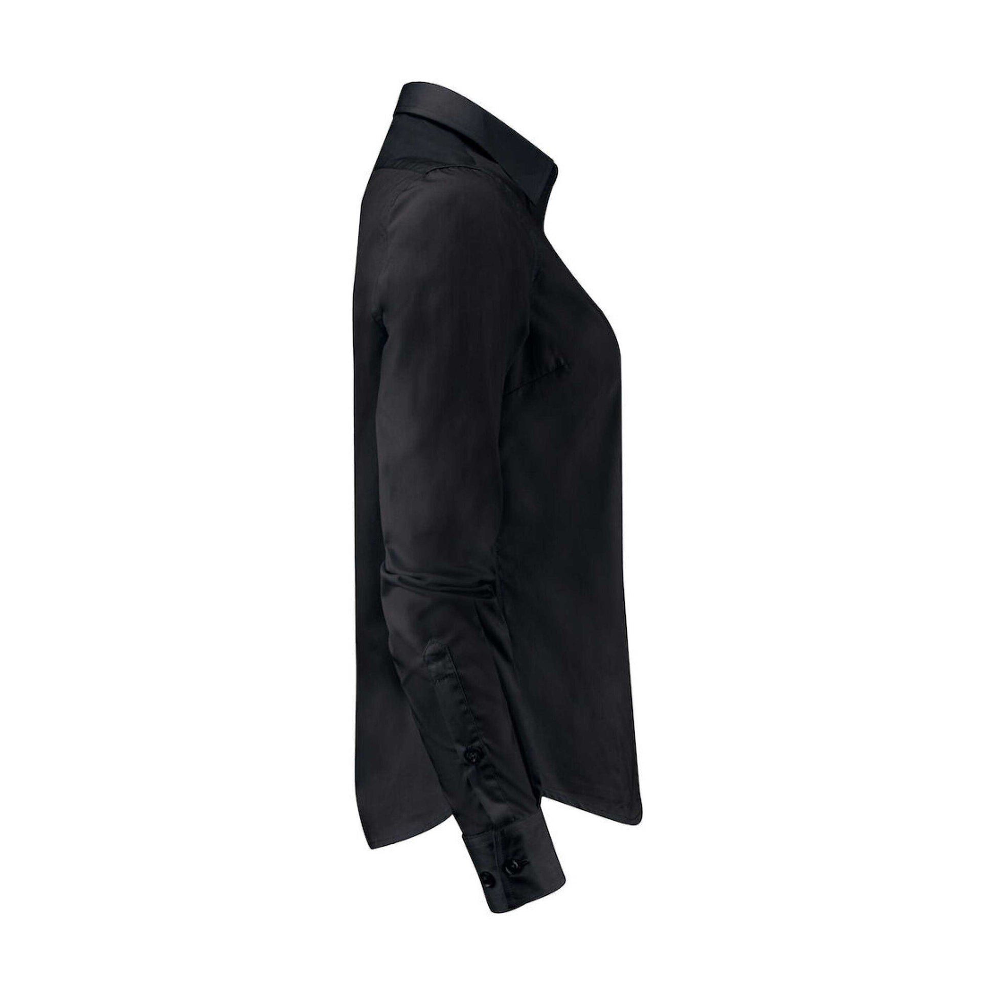 Black - Side - James Harvest Womens-Ladies Acton Shirt