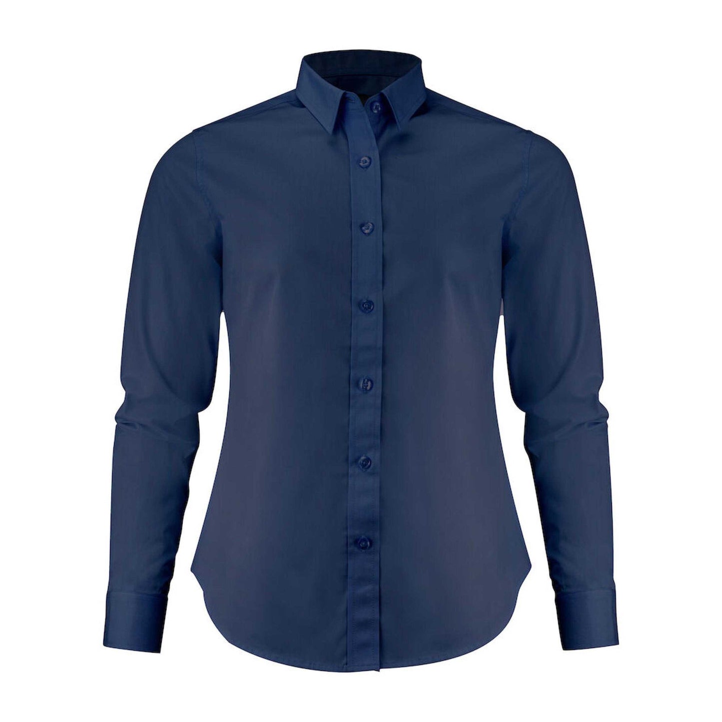 Navy - Front - James Harvest Womens-Ladies Acton Shirt