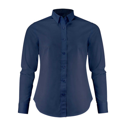 Navy - Front - James Harvest Womens-Ladies Acton Shirt