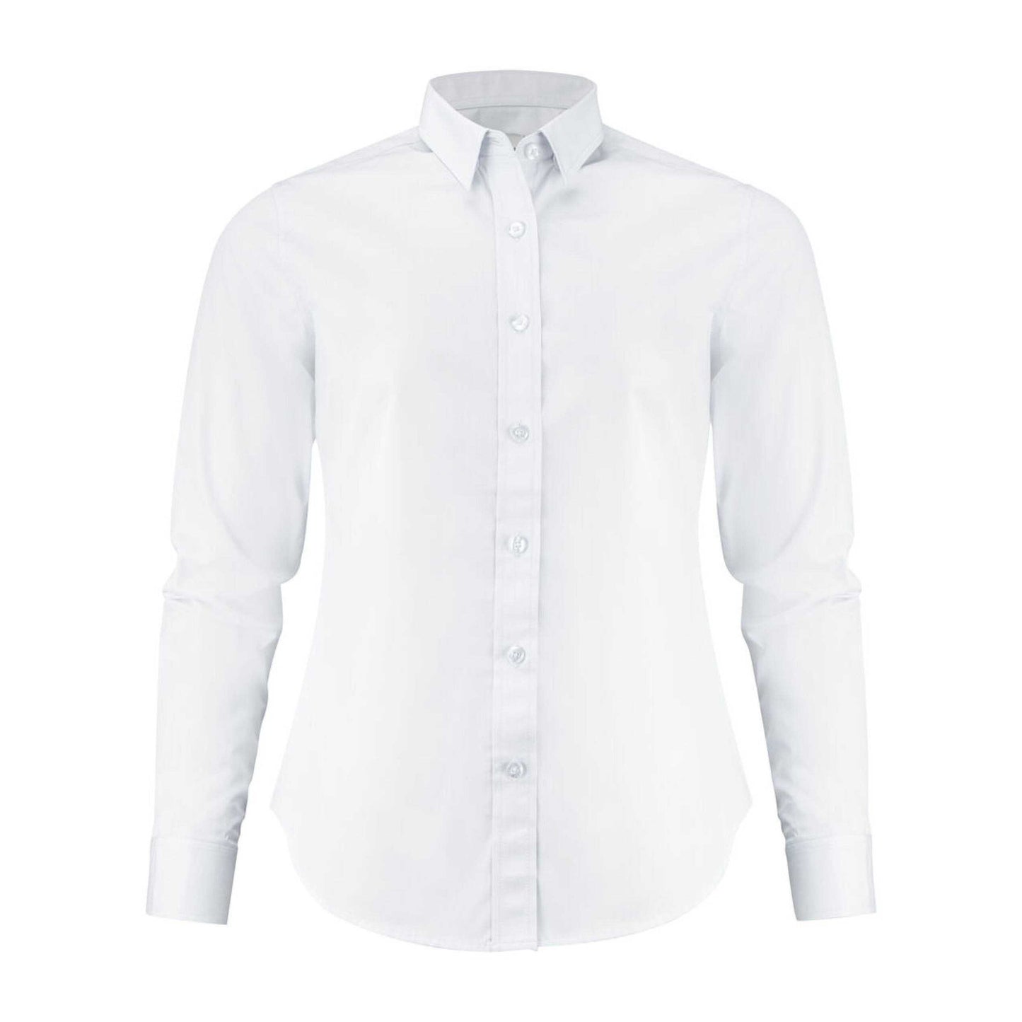 White - Front - James Harvest Womens-Ladies Acton Shirt