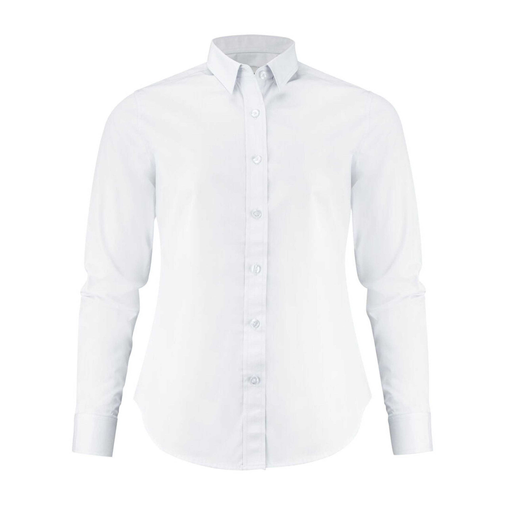 White - Front - James Harvest Womens-Ladies Acton Shirt