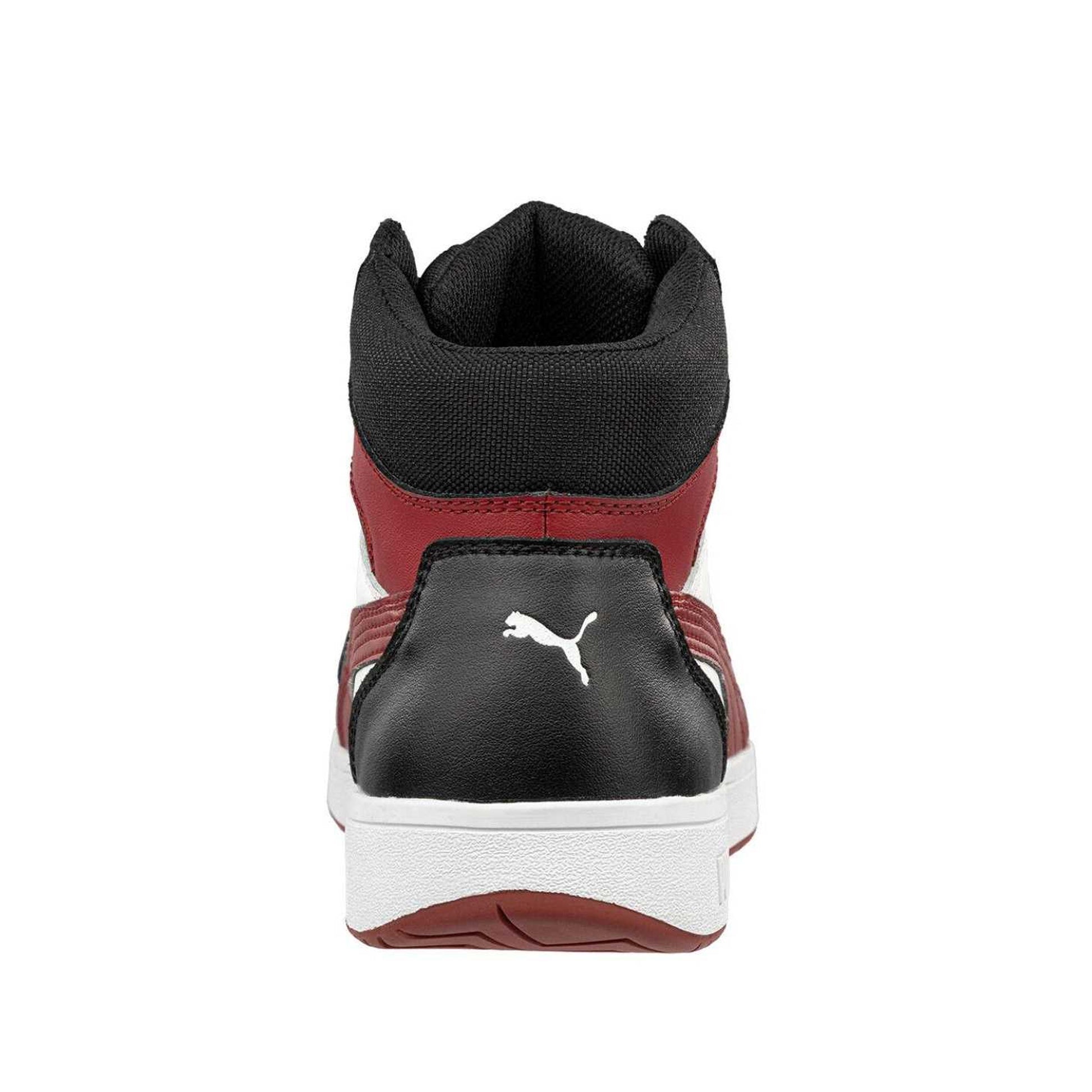Black-White-Red - Back - Puma Safety Mens Frontcourt Leather Mid Cut Trainers