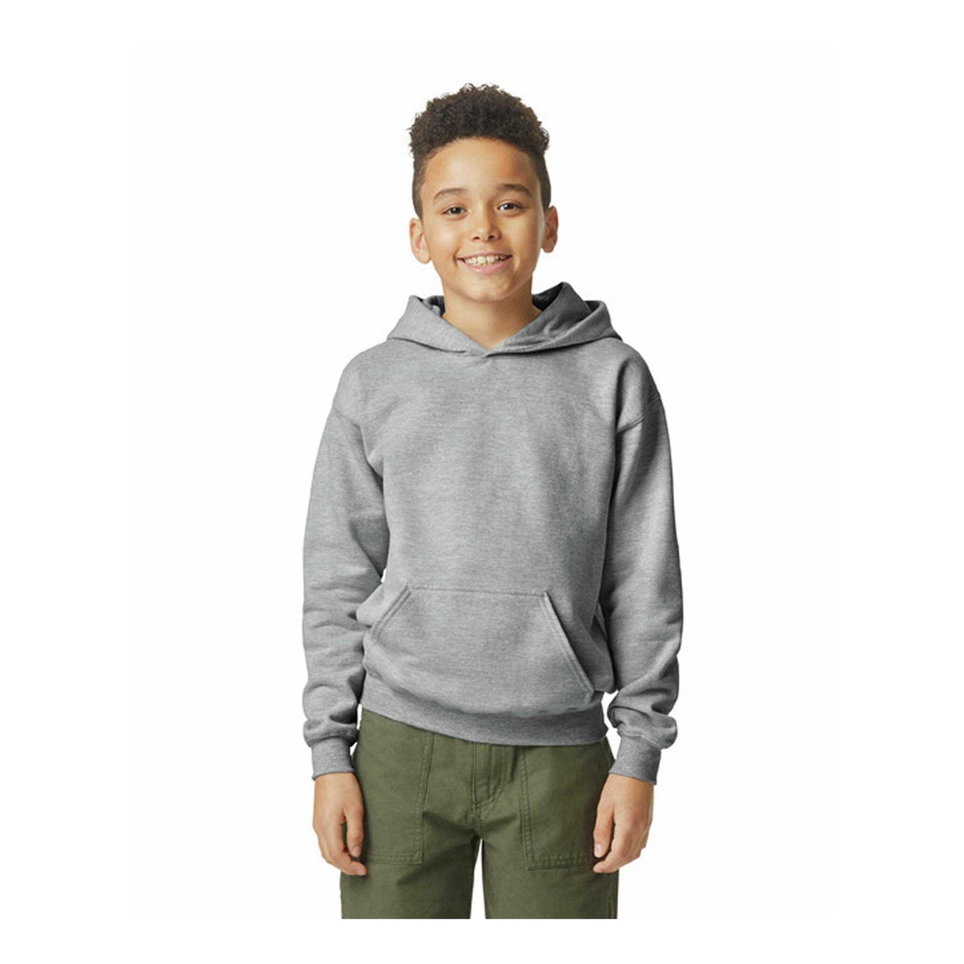 Sport Grey - Back - Gildan Childrens-Kids Fleece Midweight Classic Hoodie